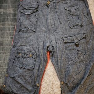 2 Pair MENS Cargo Shorts (Never worn) Gray & Orange